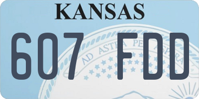 KS license plate 607FDD