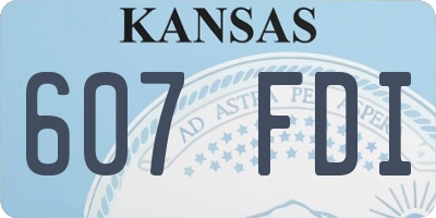 KS license plate 607FDI