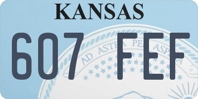 KS license plate 607FEF