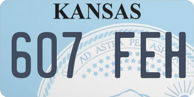 KS license plate 607FEH