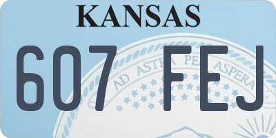 KS license plate 607FEJ
