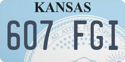 KS license plate 607FGI
