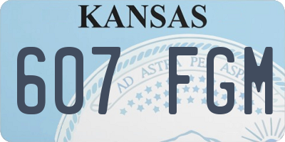 KS license plate 607FGM