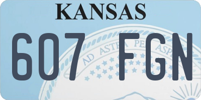 KS license plate 607FGN
