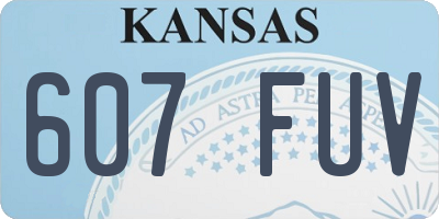 KS license plate 607FUV