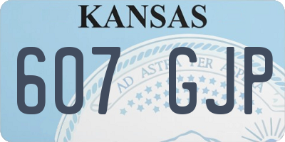 KS license plate 607GJP