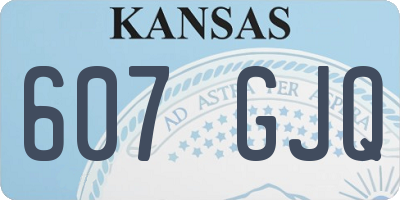 KS license plate 607GJQ