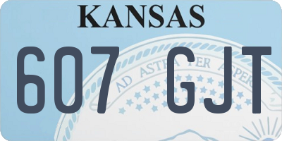KS license plate 607GJT