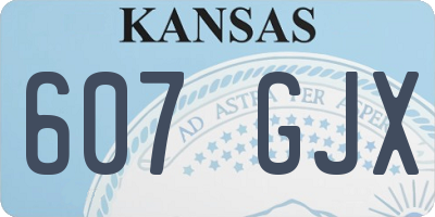 KS license plate 607GJX