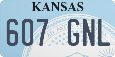 KS license plate 607GNL