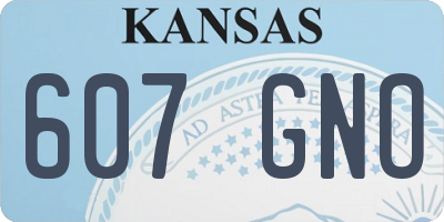 KS license plate 607GNO