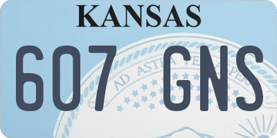 KS license plate 607GNS