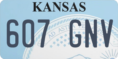 KS license plate 607GNV