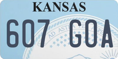 KS license plate 607GOA