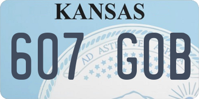 KS license plate 607GOB