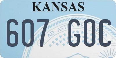 KS license plate 607GOC