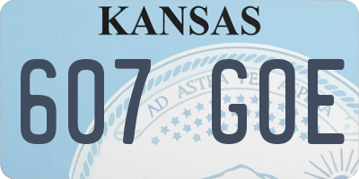 KS license plate 607GOE