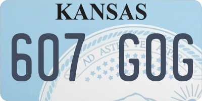 KS license plate 607GOG