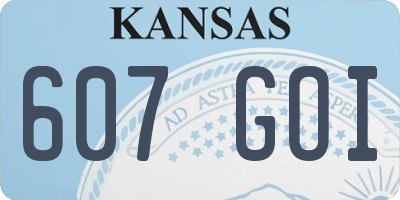 KS license plate 607GOI