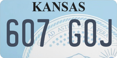 KS license plate 607GOJ