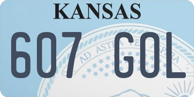 KS license plate 607GOL