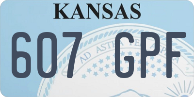 KS license plate 607GPF