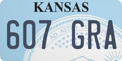 KS license plate 607GRA