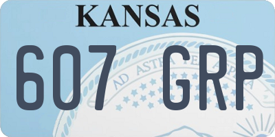 KS license plate 607GRP