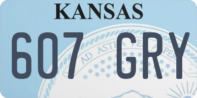 KS license plate 607GRY