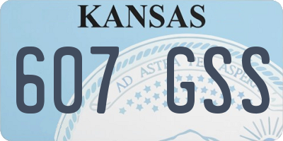 KS license plate 607GSS