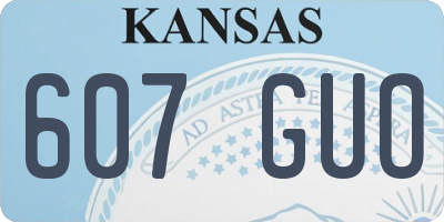 KS license plate 607GUO