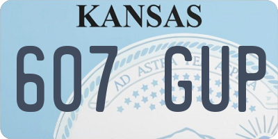 KS license plate 607GUP