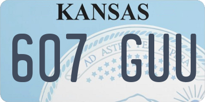 KS license plate 607GUU