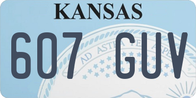 KS license plate 607GUV