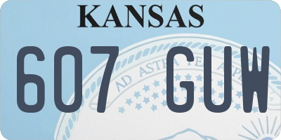 KS license plate 607GUW