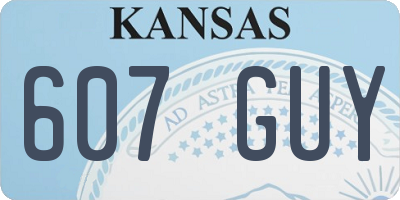 KS license plate 607GUY