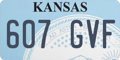 KS license plate 607GVF
