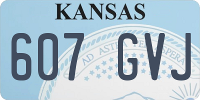 KS license plate 607GVJ