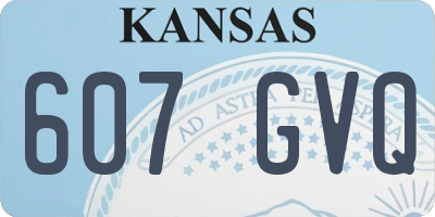 KS license plate 607GVQ