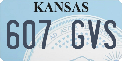 KS license plate 607GVS