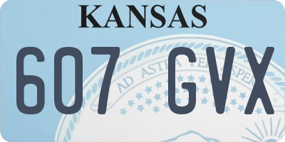 KS license plate 607GVX