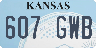 KS license plate 607GWB