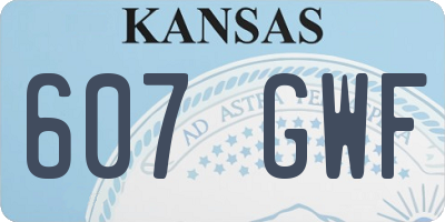 KS license plate 607GWF