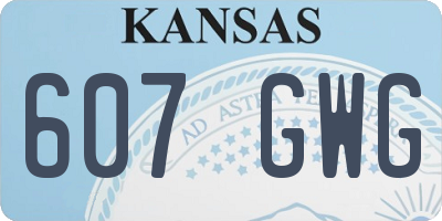 KS license plate 607GWG