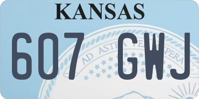 KS license plate 607GWJ
