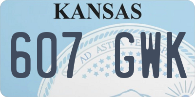 KS license plate 607GWK