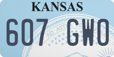 KS license plate 607GWO