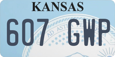 KS license plate 607GWP