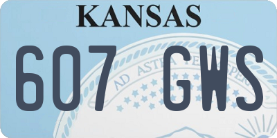 KS license plate 607GWS
