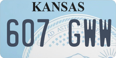 KS license plate 607GWW